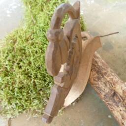 Sculpture, Boy, Bellflower Vintage, Wood, Wall - thumbnail 3