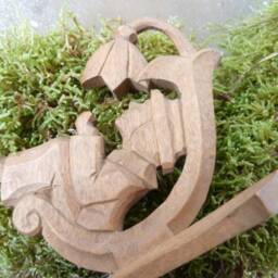 Sculpture, Boy, Bellflower Vintage, Wood, Wall - thumbnail 4