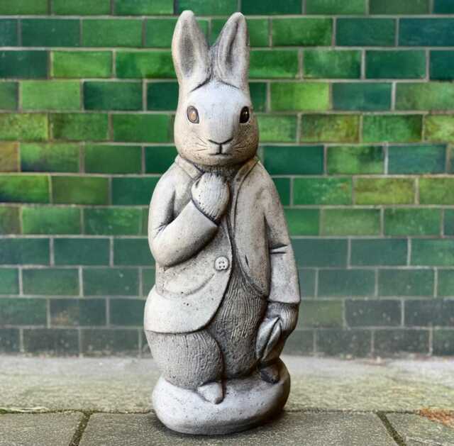 Elegant Peter Rabbit Statue Stone Bunny Garden Sculpture Handmade Hare Figurine Concrete Decoration Farm Animal Ornament Pet Art Gift - image 1