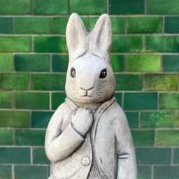 Elegant Peter Rabbit Statue Stone Bunny Garden Sculpture Handmade Hare Figurine Concrete Decoration Farm Animal Ornament Pet Art Gift - thumbnail 3