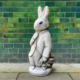 Elegant Peter Rabbit Statue Stone Bunny Garden Sculpture Handmade Hare Figurine Concrete Decoration Farm Animal Ornament Pet Art Gift - thumbnail 2