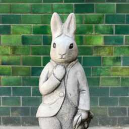 Elegant Peter Rabbit Statue Stone Bunny Garden Sculpture Handmade Hare Figurine Concrete Decoration Farm Animal Ornament Pet Art Gift - thumbnail 4
