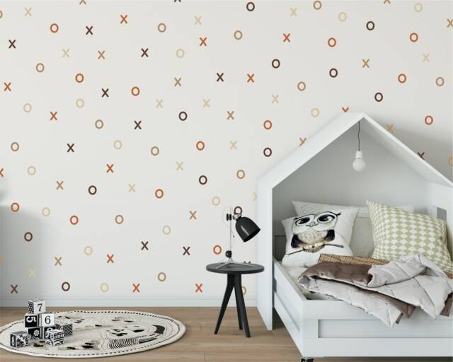 x + O Vinyl Wall Decals - Geometric Hugs Kisses Stickers Noughts & Crosses Multi-Color Options Fun Kids Nursery & Playroom D??cor - image 1