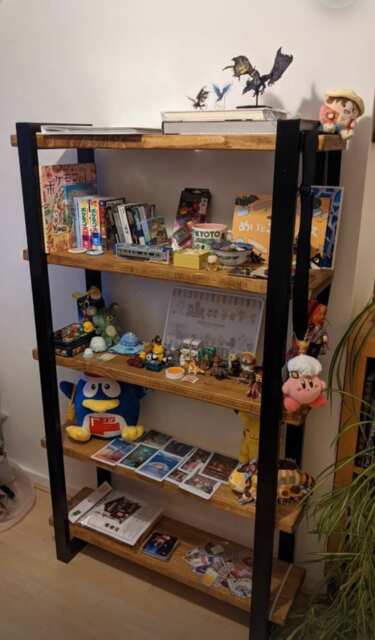 Reclaimed Wood Bookcase Rustic Shelving Unit With Box Section Frame - image 1