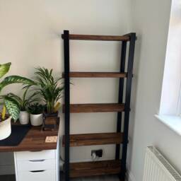 Reclaimed Wood Bookcase Rustic Shelving Unit With Box Section Frame - thumbnail 3