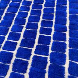 Blue Moroccan Rug 4x6 - Beni Ourain Handmade Area Rugs Rugs For Living Room Wool Berber Rug- Aboujaad - thumbnail 4