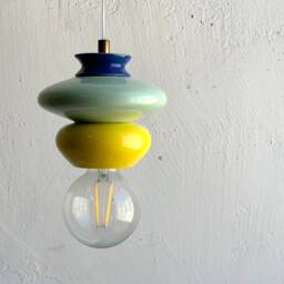 Pendant Ceramic Lamp, Hanging Lampshade, Handmade Design, Contemporary Artwork Creation, Unique Light Fixture Gift - thumbnail 2