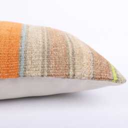 Handwoven Kilim Lumbar Pillow Cover Bohemian Throw - 12x24 - thumbnail 4