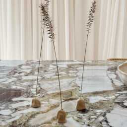 Set Of 3 Stoneware Flower Or Incense Picks - thumbnail 3
