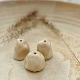 Set Of 3 Stoneware Flower Or Incense Picks - thumbnail 4