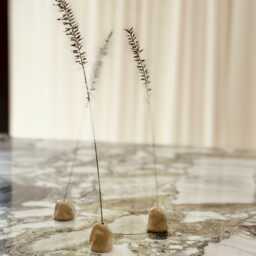 Set Of 3 Stoneware Flower Or Incense Picks - thumbnail 1