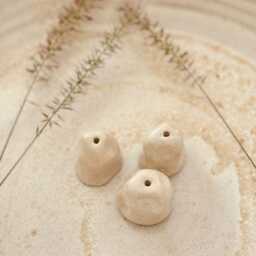 Set Of 3 Stoneware Flower Or Incense Picks - thumbnail 2