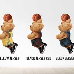 Teddy Bear Basketball Wall Sticker - Gifts Boys Nursery Decor Bedroom Thevinylcreations - thumbnail 3