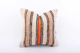 14x14 Turkish Kilim Pillow Cover Vintage Wool Lumbar - thumbnail 1