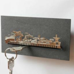 Churchill Skyline Key Rack - Stainless Steel Silhouette, Souvenir Gift