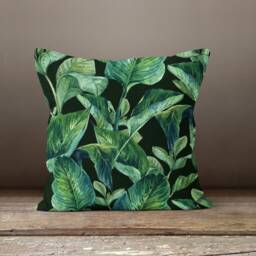 Green Palm Leaves Pillow Case-Pam Leaf Cushion Cover-Decorative Pillow Cover-Home Decor Cushion Case-Gift For Her Cushion-Handmade Material - thumbnail 2