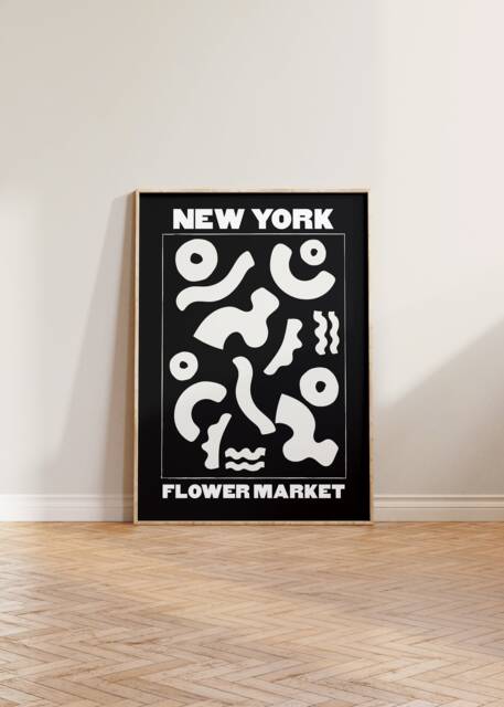 Flower Market Print Poster, Print, Aesthetic Floral New York Wall Art Home Decor, Abstract Prints - image 1