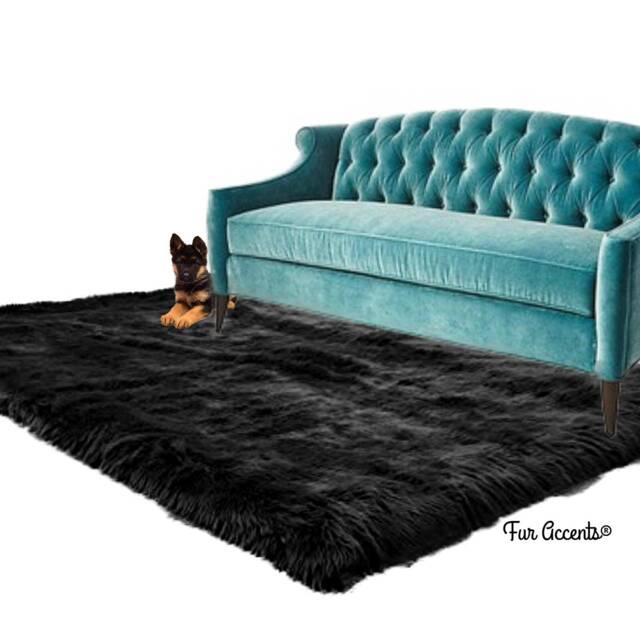 Shaggy Faux Sheepskin Rug - Thick Plush Pelt, Usa Made - image 1