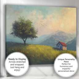 Peaceful Countryside Cottage Wildflower Meadow Landscape Canvas Wall Art Print Decor Picture Ready To Hang - thumbnail 3
