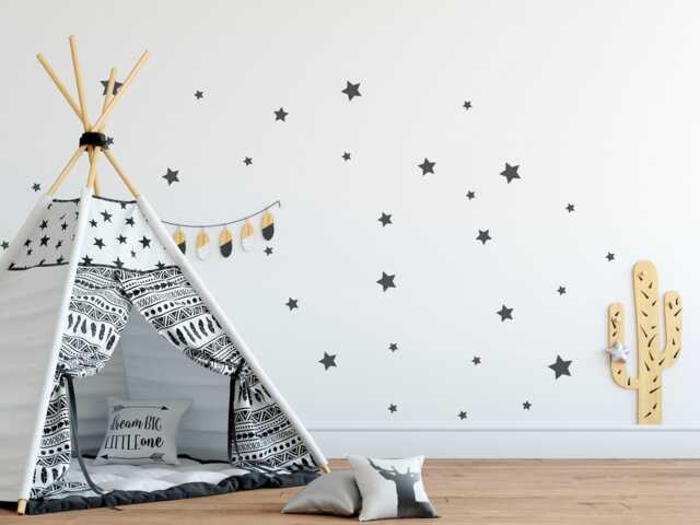 Star Wall Decals - Scandinavian Nursery Decor, Geometric Vinyl Stickers - image 1