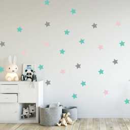 Star Wall Decals - Scandinavian Nursery Decor, Geometric Vinyl Stickers - thumbnail 2