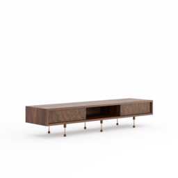 Walnut Burl Tv Stand, Mid Century Modern Lowboard Media Console