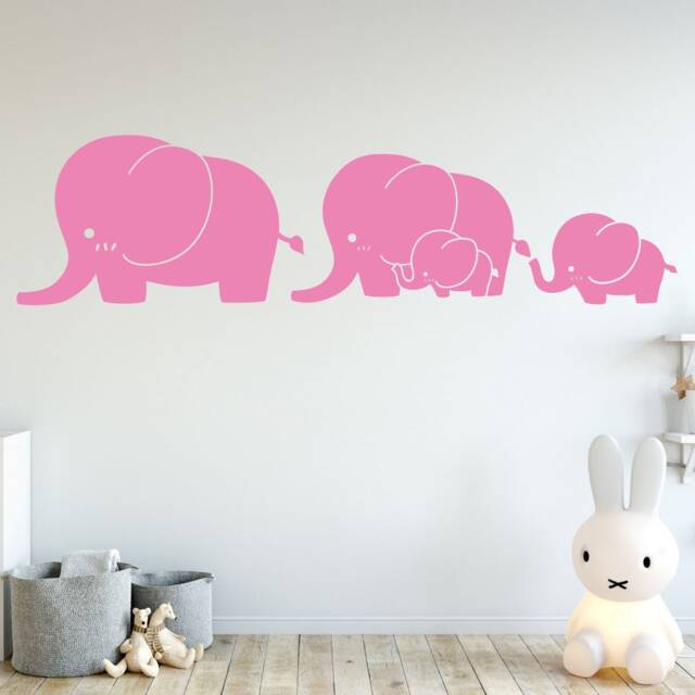 Elephant Family Nursery Wall Decal, Baby Shower Gift - image 1
