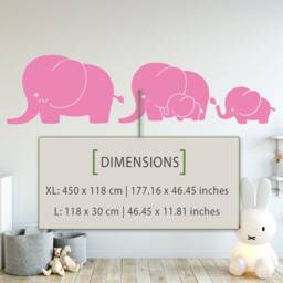 Elephant Family Nursery Wall Decal, Baby Shower Gift - thumbnail 2