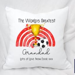 Personalised Football Cushion - Father's Day Gift Leeds United For Dad Grandad - thumbnail 3