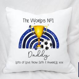 Personalised Football Cushion - Father's Day Gift Leeds United For Dad Grandad - thumbnail 2