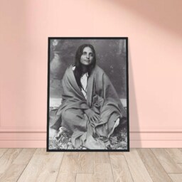 Wooden Framed Portrait Of Sri Anandamayi Ma - Guru Photo Sage Reminder Image Sacred Serenity Home Decor Tranquil Art - thumbnail 2
