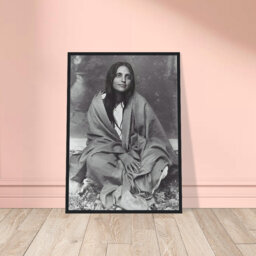Wooden Framed Portrait Of Sri Anandamayi Ma - Guru Photo Sage Reminder Image Sacred Serenity Home Decor Tranquil Art - thumbnail 1
