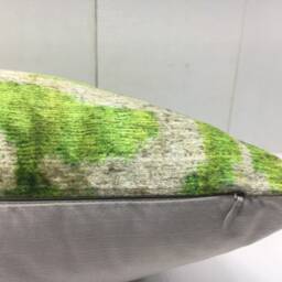 Ikat Lumbar Pillow Cover 12x20, Handwoven Silk Cushion - thumbnail 4
