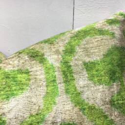 Ikat Lumbar Pillow Cover 12x20, Handwoven Silk Cushion - thumbnail 3