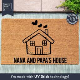 Nana & Papa's House - Grandparent Gift Nanny Gifts For Grandad & Personalized Doormat Custom Coir Door Mat Christmas - thumbnail 1