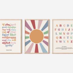 Set Of 3 Prints, If You Have Good Thoughts, Roald Dahl, Nursery Print, Sunshine, Alphabet, Wall Art, Unframed, A1/A2/A3/A4/A5, Quote Print - thumbnail 2