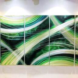 Original Abstract Metal Wall Art Painting, Modern Aluminum Sculpture - thumbnail 2