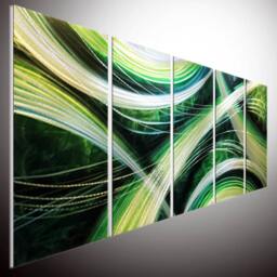 Original Abstract Metal Wall Art Painting, Modern Aluminum Sculpture - thumbnail 1
