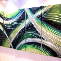 Original Abstract Metal Wall Art Painting, Modern Aluminum Sculpture - thumbnail 3