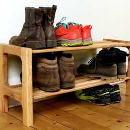 Handmade Scottish Oak Boot Rack - 2 Tier Custom Shoe Storage For Hallway & Mudroom - Dalmeny Designs - thumbnail 3