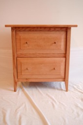 Oak Shaker Style Two Drawer Nightstand