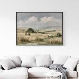 Horse Pasture Poster, Country Landscape Print, Farmhouse Wall Art, Paper - thumbnail 4