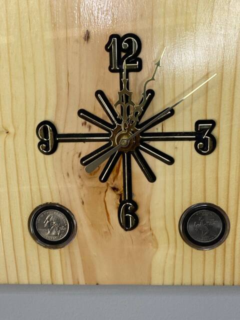 Wyoming Handmade State Quarter Clock With Inlaid Quarters. Fully Customizable - image 1