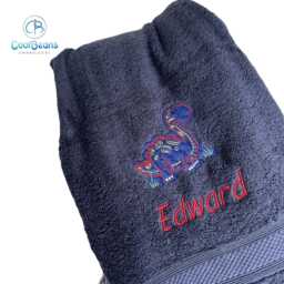 Dinosaur Towel - Personalised Face Cloth/Hand Bath = Embroidered - thumbnail 2