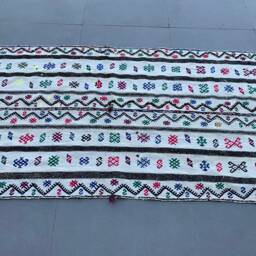 3.3x8.9 Ft Area Kilim, Turkish Rug Vintage Rugs For Bedroom, White Turkey Living Room Kilim - thumbnail 3