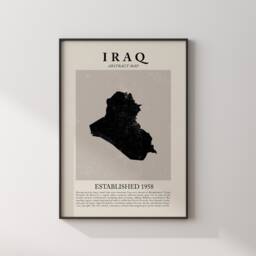 Iraq Map Vintage Abstract Wall Art Print Picasso + Matisse Inspired Travel Poster - thumbnail 3