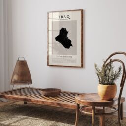 Iraq Map Vintage Abstract Wall Art Print Picasso + Matisse Inspired Travel Poster - thumbnail 2