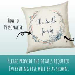 Personalised Sea Shell Cushion Gift Printed Name Design - Throw Pillow For Family Nursery Bedroom Birthday Christmas Cs207 - thumbnail 3