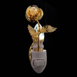 24K Gold Rose Night Light With Swarovski Crystal - thumbnail 2