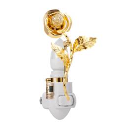 24K Gold Rose Night Light With Swarovski Crystal